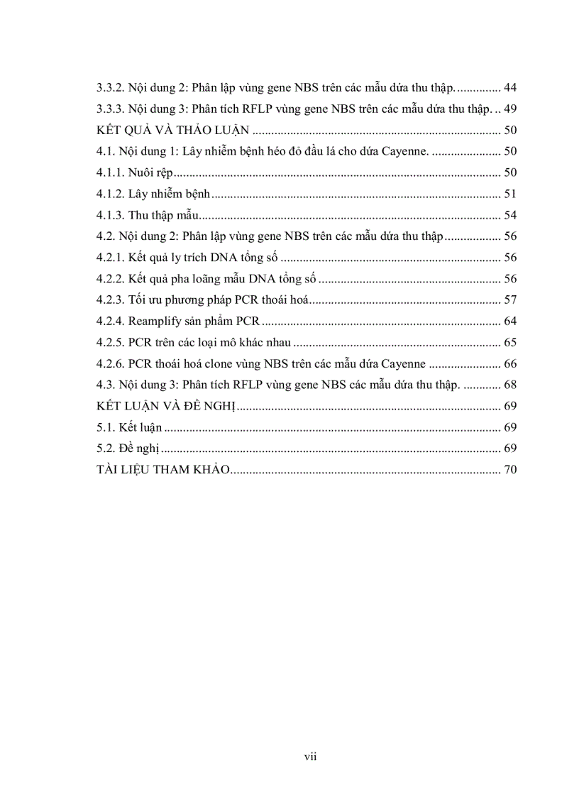 image for page Xác định gene liên quan đến tính kháng virus PMWaV gây bệnh héo đỏ đầu lá trên giống dứa Cayenne bằng phương pháp PCR thoái hoá