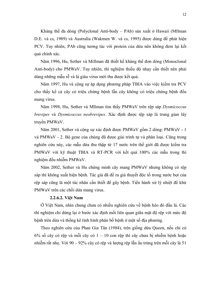 image for page Xác định gene liên quan đến tính kháng virus PMWaV gây bệnh héo đỏ đầu lá trên giống dứa Cayenne bằng phương pháp PCR thoái hoá