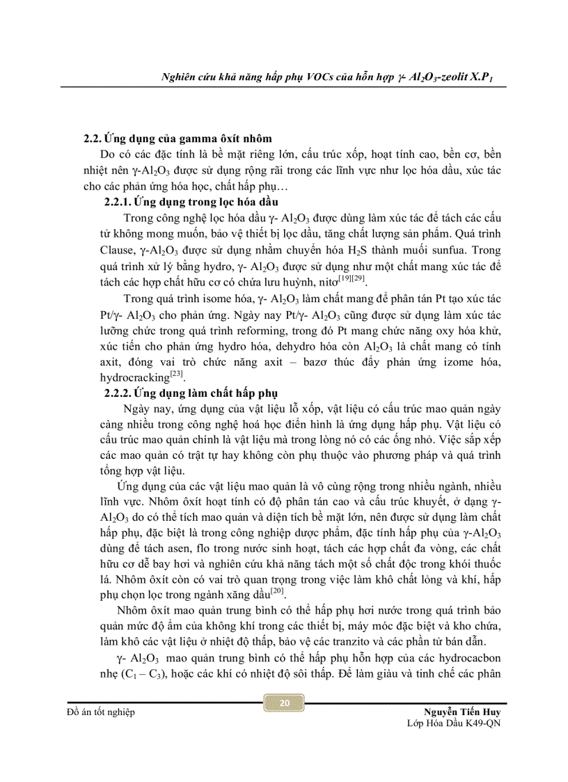 image for page Nghiên cứu khả năng hấp phụ VOCs của hỗn hợp y Al2O3 zeolit X P