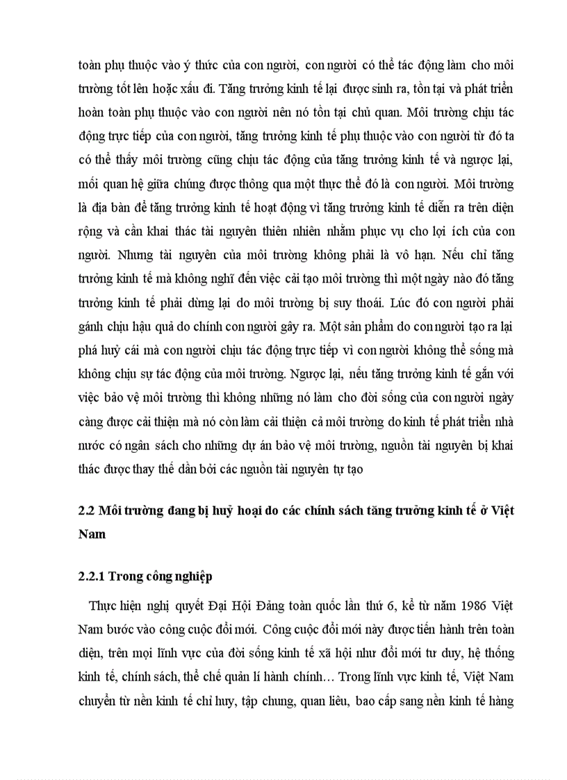 image for page TH007 Phép biện chứng về mối liên hệ phổ biến mối liên hệ giữa tăng trưởng kinh tế và bảo vệ môi trường ở Việt Nam