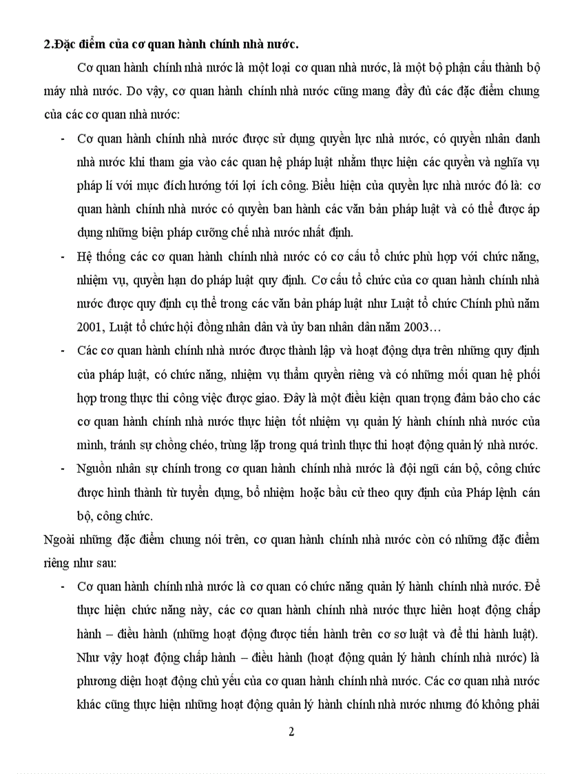 Phân tích khái niệm đặc điểm của cơ quan hành chính nhà nước
