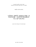 Công thức Khai triển Taylor Gontcharov và áp dụng