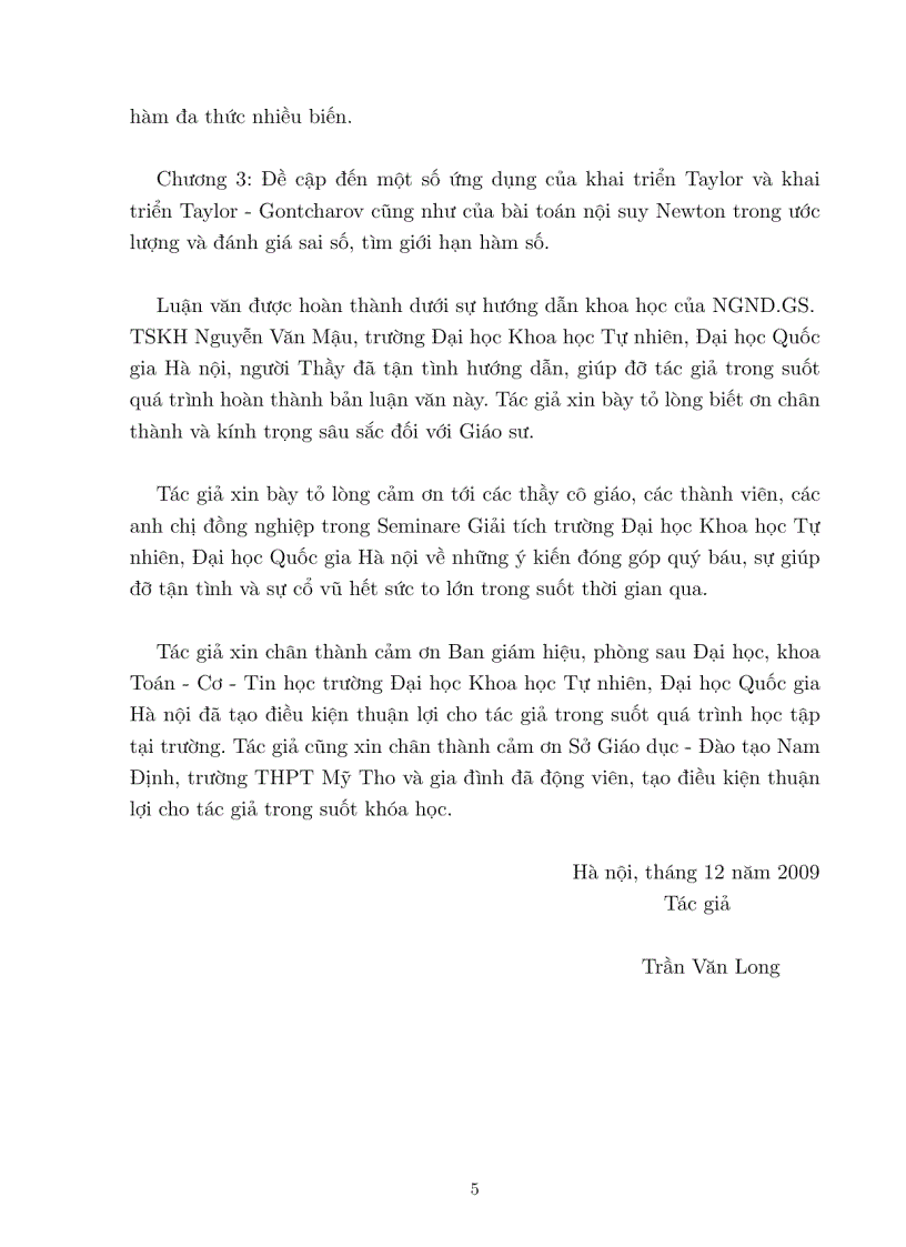 image for page Công thức Khai triển Taylor Gontcharov và áp dụng