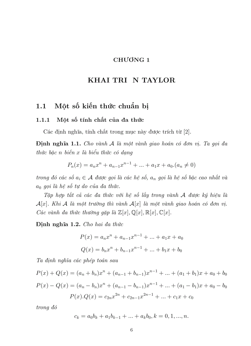 image for page Công thức Khai triển Taylor Gontcharov và áp dụng