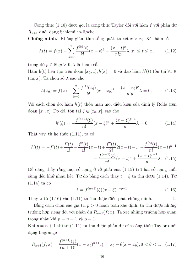 image for page Công thức Khai triển Taylor Gontcharov và áp dụng