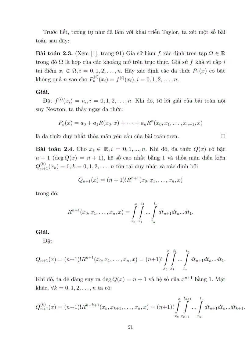 image for page Công thức Khai triển Taylor Gontcharov và áp dụng