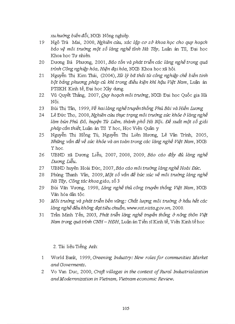 image for page Đánh giá hiện trạng ô nhiễm môi trường phục vụ phát triển bền vững làng nghề chế biến thực phẩm Dương Liễu huyện Hoài Đức thành phố Hà Nội