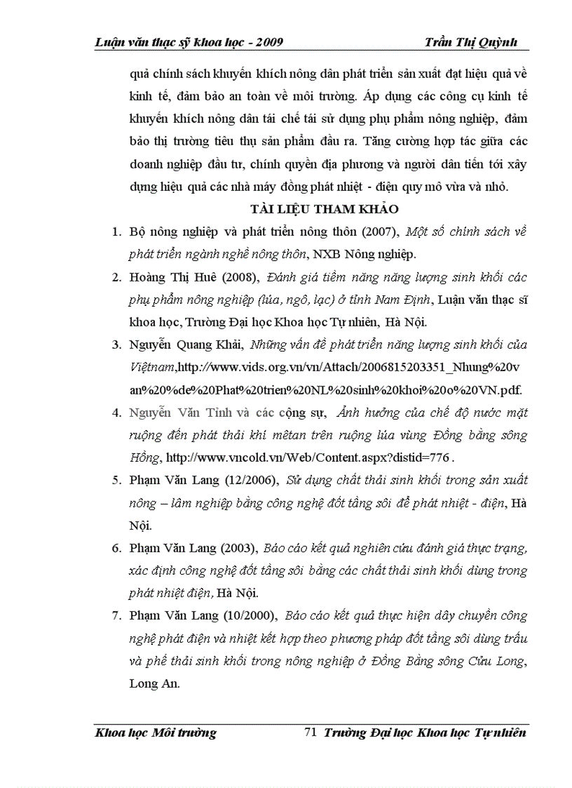 image for page Nghiên cứu đánh giá tiềm năng và phương án công nghệ sử dụng năng lượng sinh khối các phụ phẩm nông nghiệp ở tỉnh Hải Dương