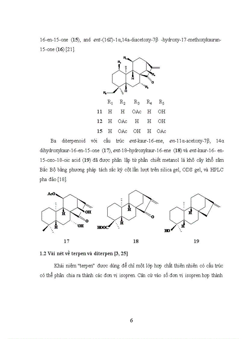 image for page Nghiên cư u bán tổng hợp các dẫn xuất của ent kauran diterpenoid từ cây khổ sâm Bắc Bộ Croton tonkinensis Gagnep Euphorbiaceae và khảo sát hoạt tính sinh học của chúng