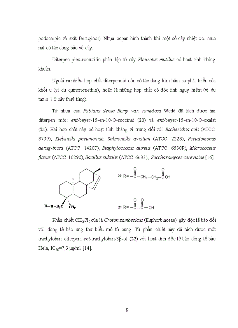 image for page Nghiên cư u bán tổng hợp các dẫn xuất của ent kauran diterpenoid từ cây khổ sâm Bắc Bộ Croton tonkinensis Gagnep Euphorbiaceae và khảo sát hoạt tính sinh học của chúng