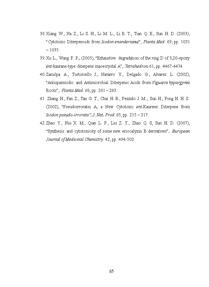 image for page Nghiên cư u bán tổng hợp các dẫn xuất của ent kauran diterpenoid từ cây khổ sâm Bắc Bộ Croton tonkinensis Gagnep Euphorbiaceae và khảo sát hoạt tính sinh học của chúng