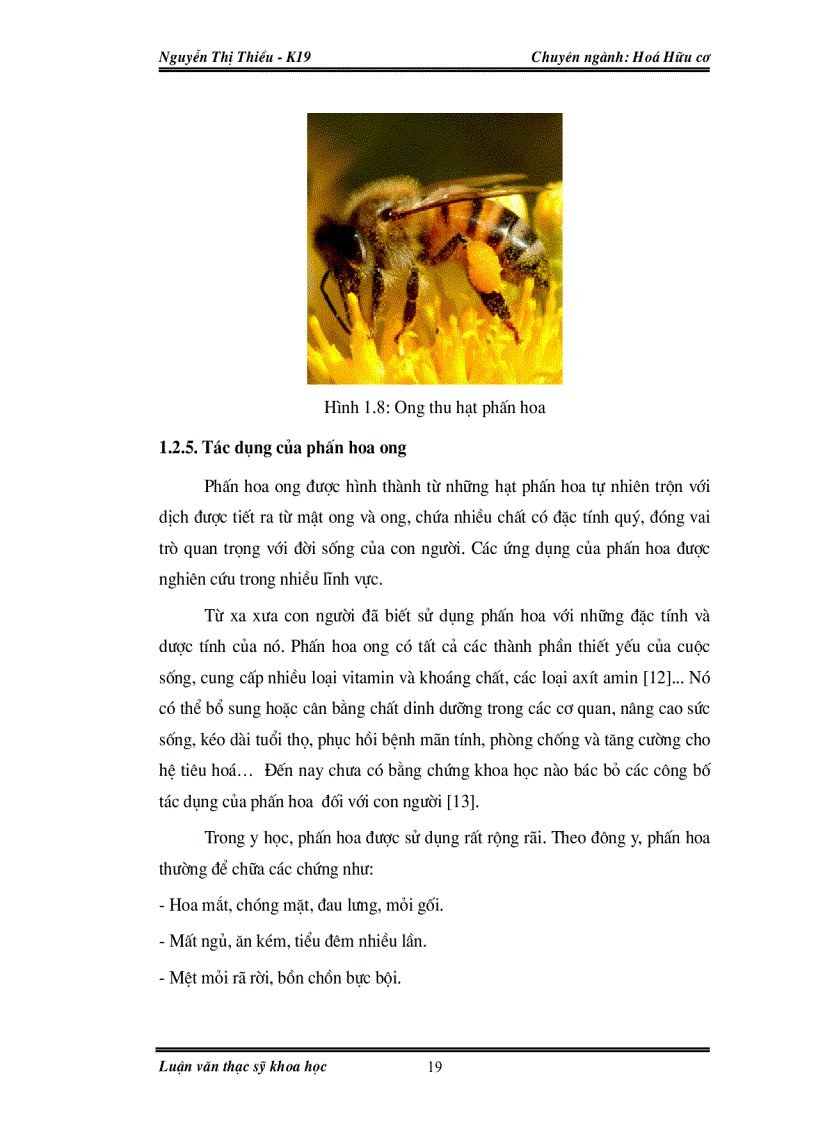 image for page Nghiên cứu thành phần hoá học và hoạt tính sinh học của sữa ong chúa và phấn hoa