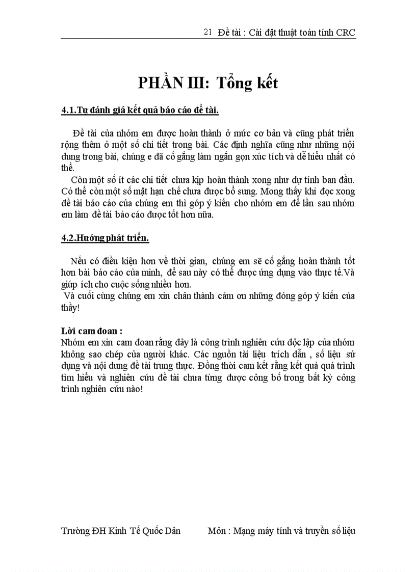 image for page Cài đặt thuật toán tính CRC