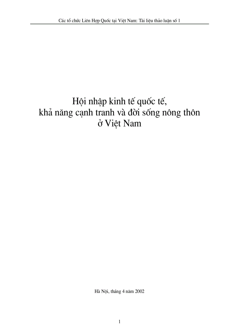 image for page Hội nhập kinh tế quốc tế khả năng cạnh tranh và đời sống nông thôn ở Việt Nam