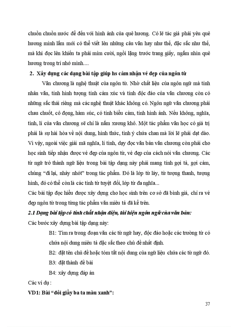 image for page Bình giá vẻ đẹp ngôn từ và xây dựng bài tập đọc hiểu giúp học sinh cảm nhận được vẻ đẹp của ngôn từ trong bài văn miêu tả lớp 4