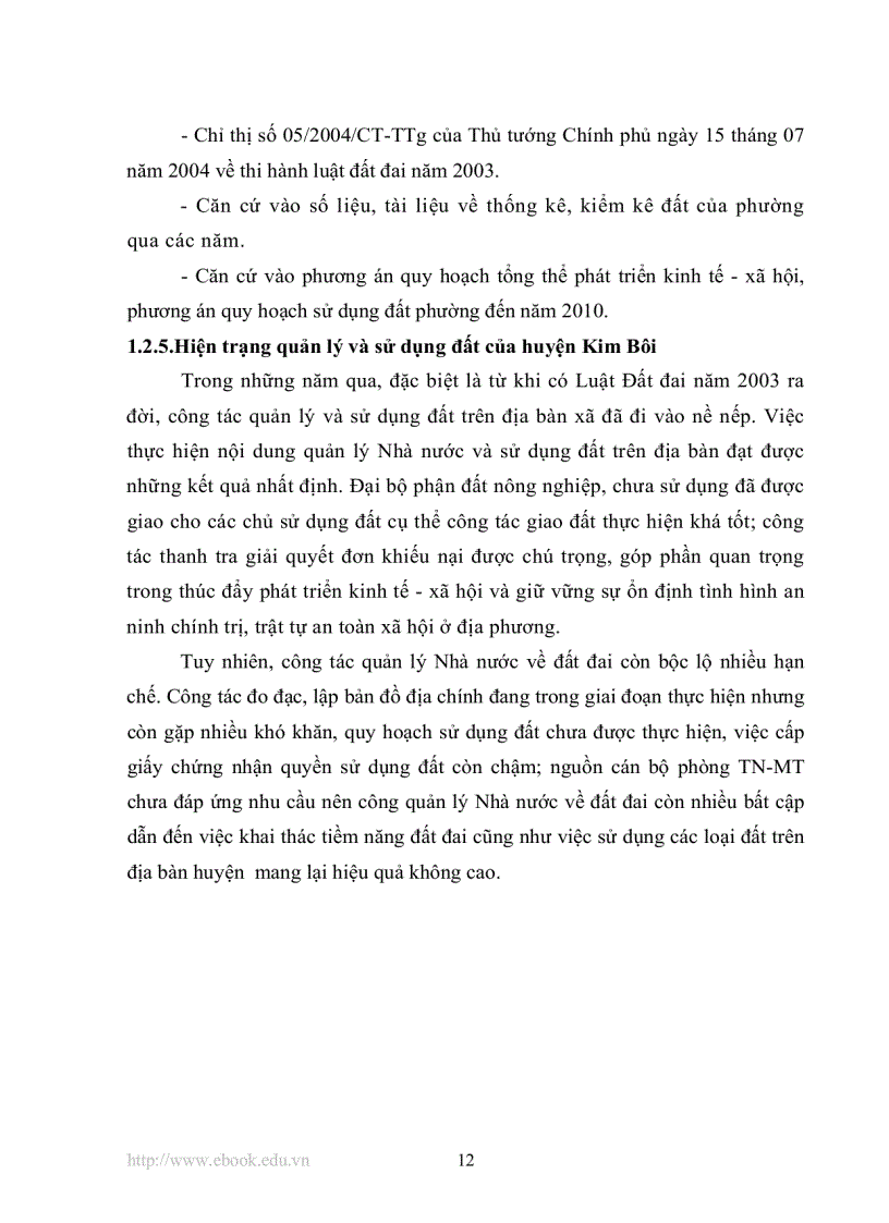 image for page Đánh giá công tác quản lý nhà nước về đất đai trên địa bàn huyện Kim Bôi tỉnh Hòa Bình giai đoan 200 2010