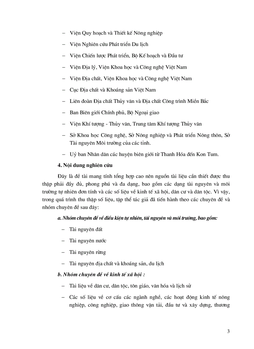 image for page Đánh giá tổng hợp tài nguyên điều kiện tự nhiên môi trường kinh tế xã hội nhằm định hướng phát triển bền vững khu vực biên giới phía tây từ Thanh Hóa đến Kontum