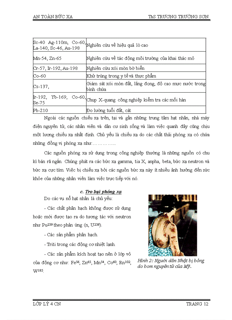 image for page Ảnh hưởng của các tia bức xạ