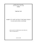 Nghiên cứu ngôn ngữ đặc tả security policy và xây dựng công cụ hỗ trợ