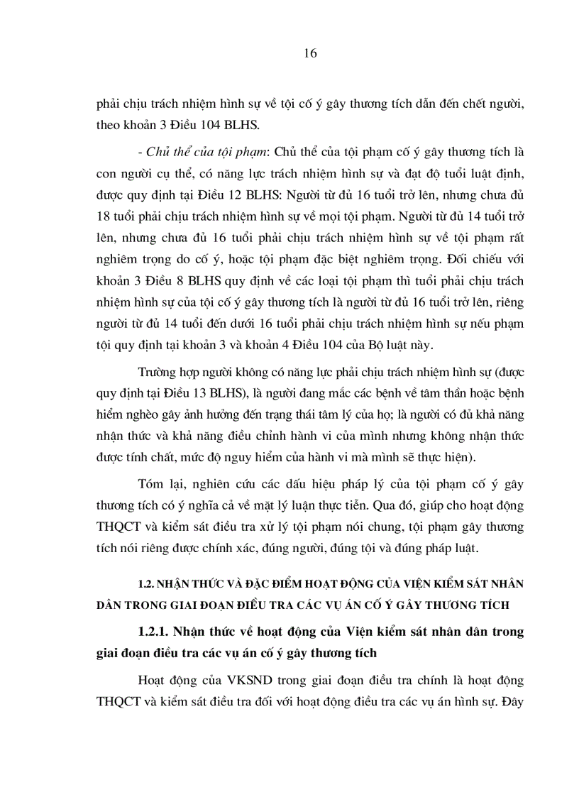 image for page Hoạt động của Viện kiểm sát nhân dân trong giai đoạn điều tra các vụ án cố ý gây thương tích trên địa bàn tỉnh Hà Tây