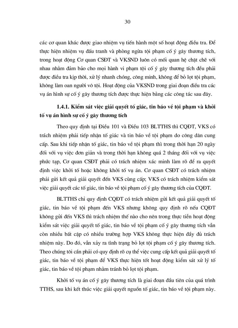 image for page Hoạt động của Viện kiểm sát nhân dân trong giai đoạn điều tra các vụ án cố ý gây thương tích trên địa bàn tỉnh Hà Tây