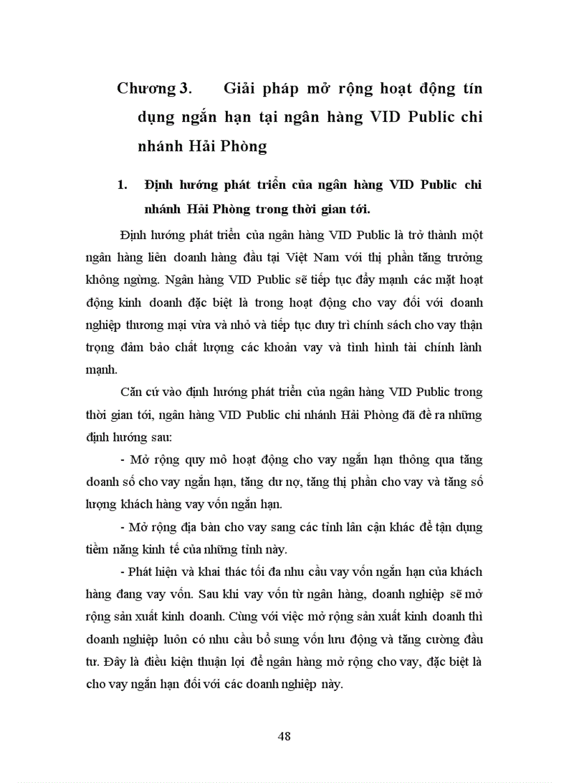 image for page Giải pháp mở rộng hoạt động tín dụng ngắn hạn tại ngân hàng VID PUBLIC Chi nhánh Hải Phòng