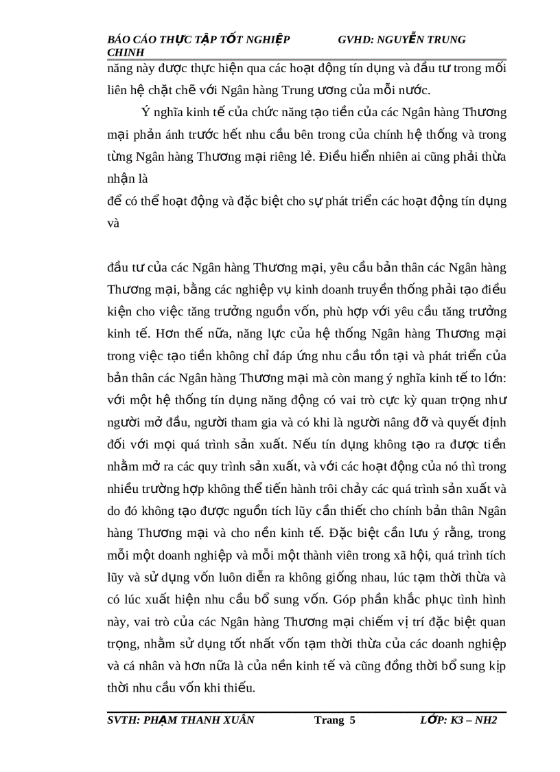 Báo cáo thực tập tốt nghiệp tổng quan về ngân hàng thương mại