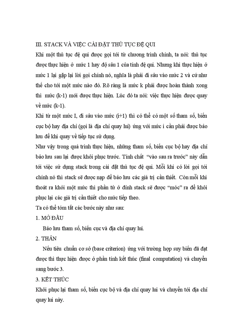 image for page Báo cáo nghiên cứu khoa học Cấu trúc dữ liệu Stack và ứng dụng của stack trong các giải thuật đệ qui
