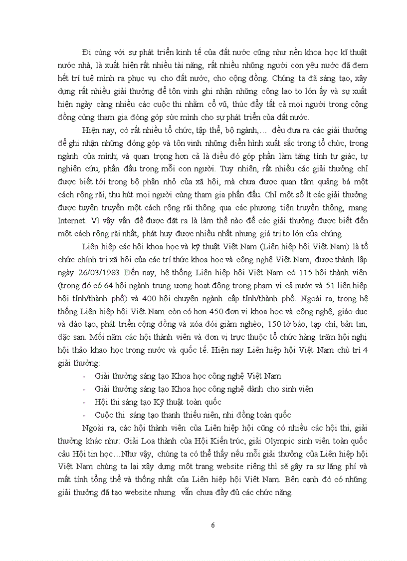 Phân tích và thiết kế hệ thống thông tin sáng tạo tại liên hiệp các hội khoa học kỹ thuật việt nam
