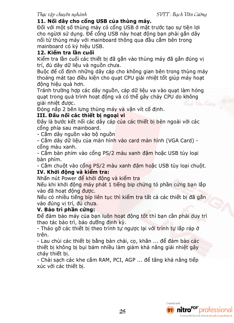 image for page Lắp ráp sửa chửa và cài đặt cấu hình của máy tính