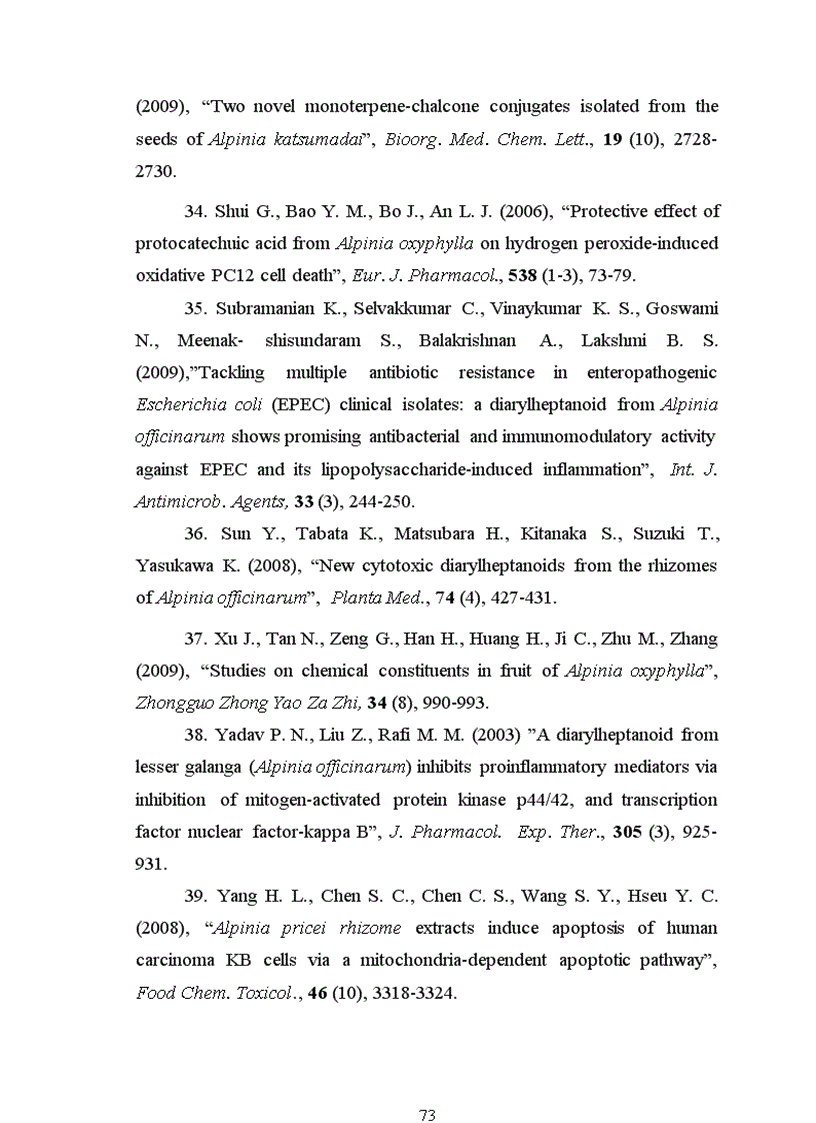 image for page Nghiên cứu phân lập xác định cấu trúc và khảo sát hoạt tính sinh học của các hợp chất và khảo sát hoạt tính sinh học của các hợp chất Phenolic từ cây Alpinia pinnanensist l wu et senjen