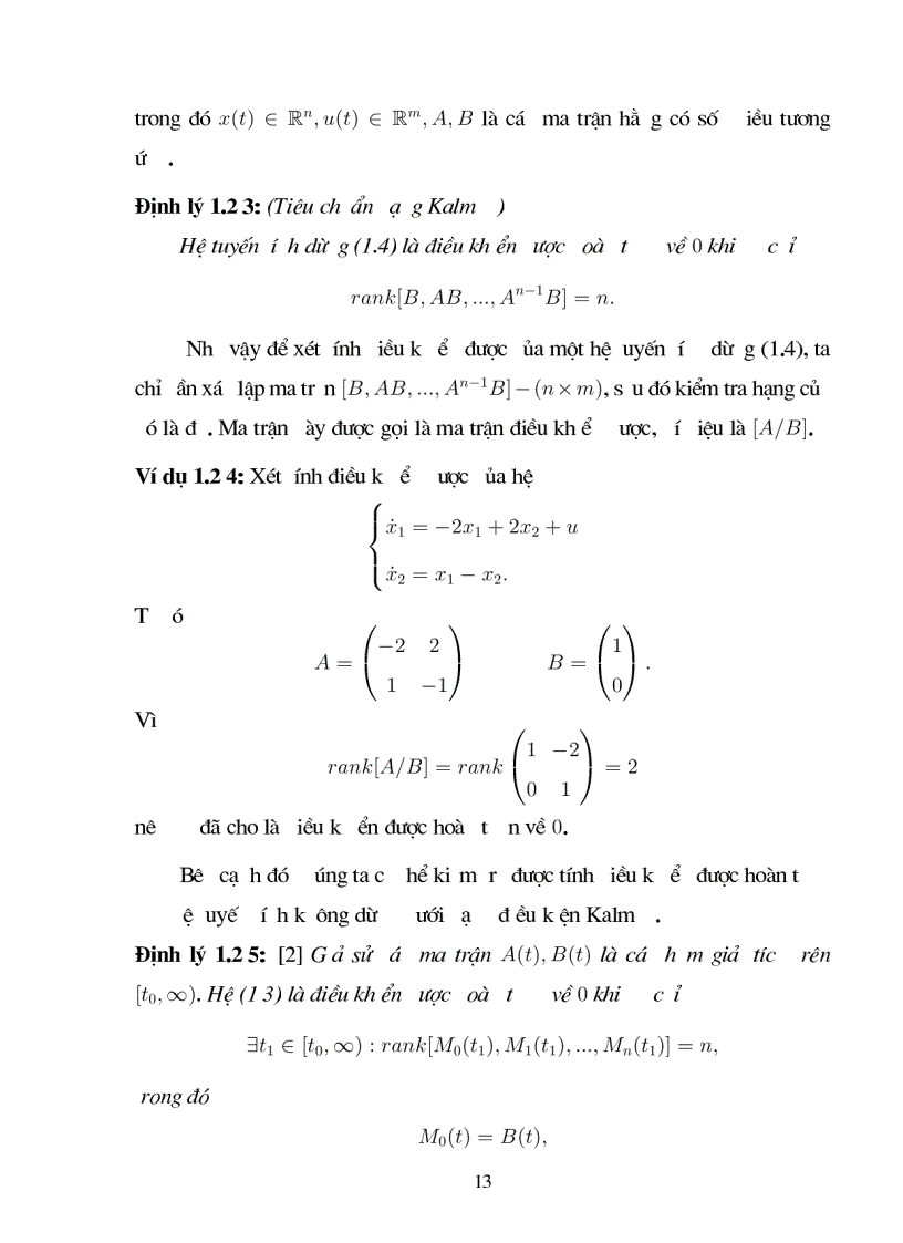 image for page Giới thiệu một số kết quả về bài toán điều khiển H1 cho hệ không ôtônôm không có trễ và có trễ với giả thiết điều khiển được
