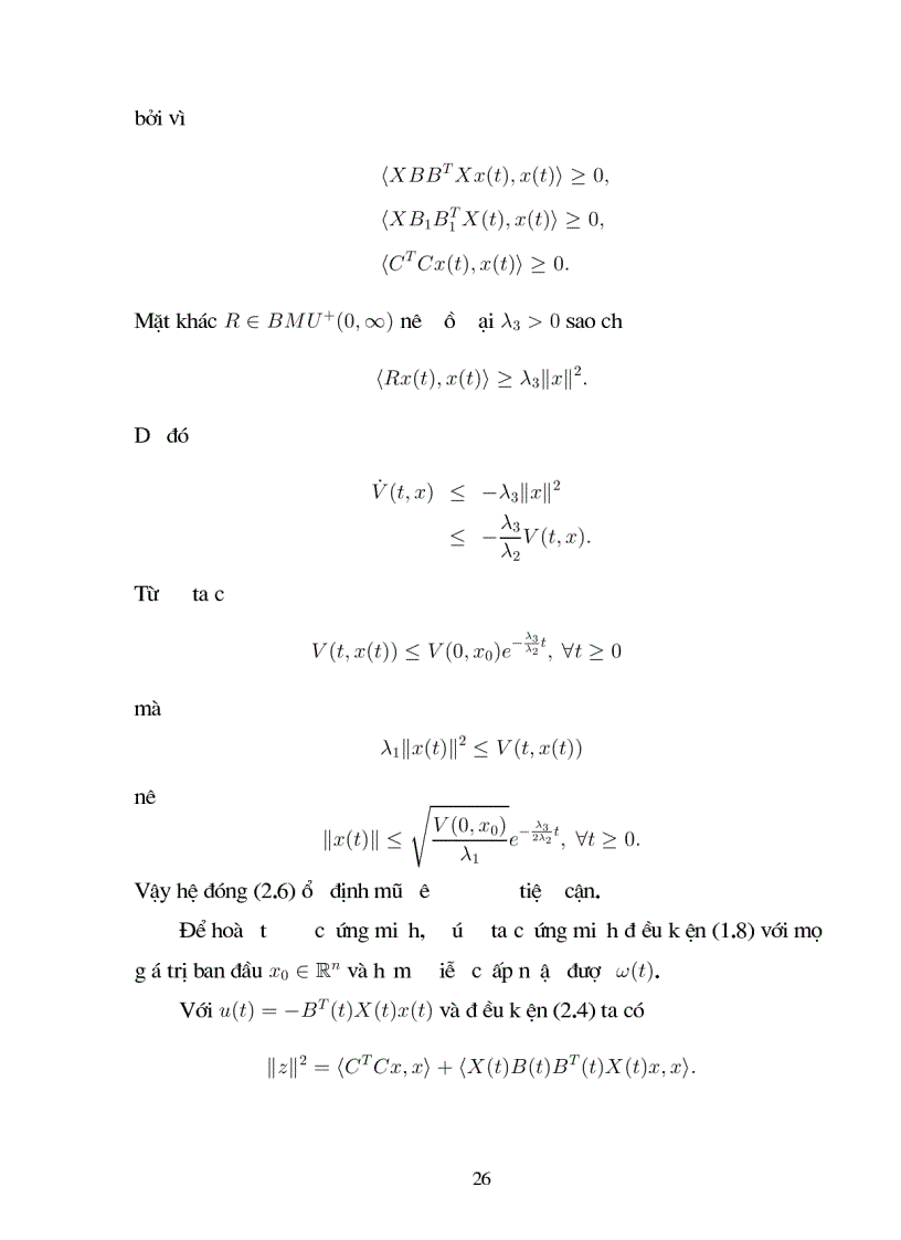image for page Giới thiệu một số kết quả về bài toán điều khiển H1 cho hệ không ôtônôm không có trễ và có trễ với giả thiết điều khiển được