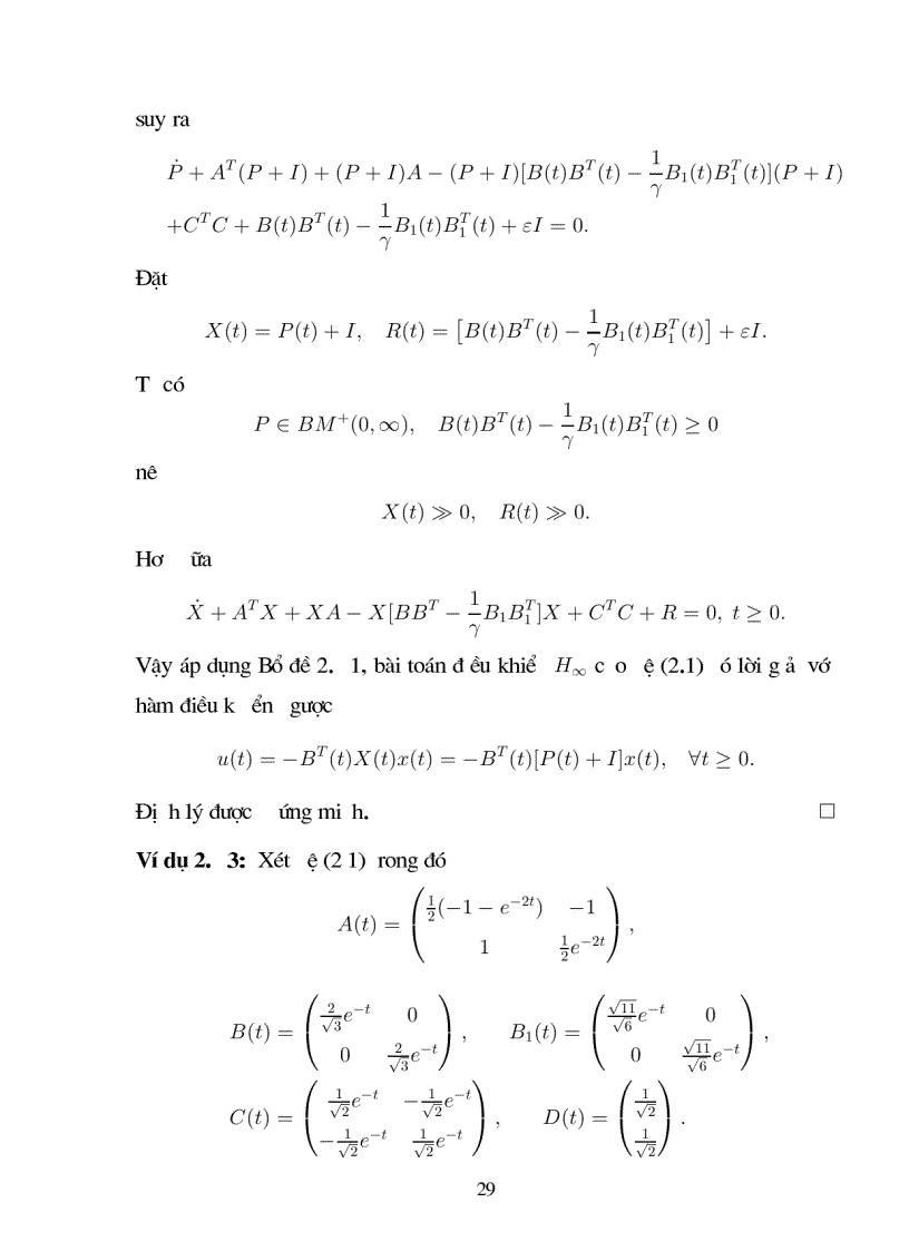 image for page Giới thiệu một số kết quả về bài toán điều khiển H1 cho hệ không ôtônôm không có trễ và có trễ với giả thiết điều khiển được