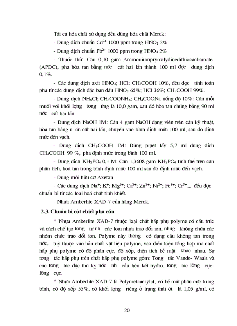 image for page Tách làm giầu xác định lượng vết Pb và Cd trong một số đối tượng bằng kỹ thuật chiết pha rắn và phương pháp quang phổ