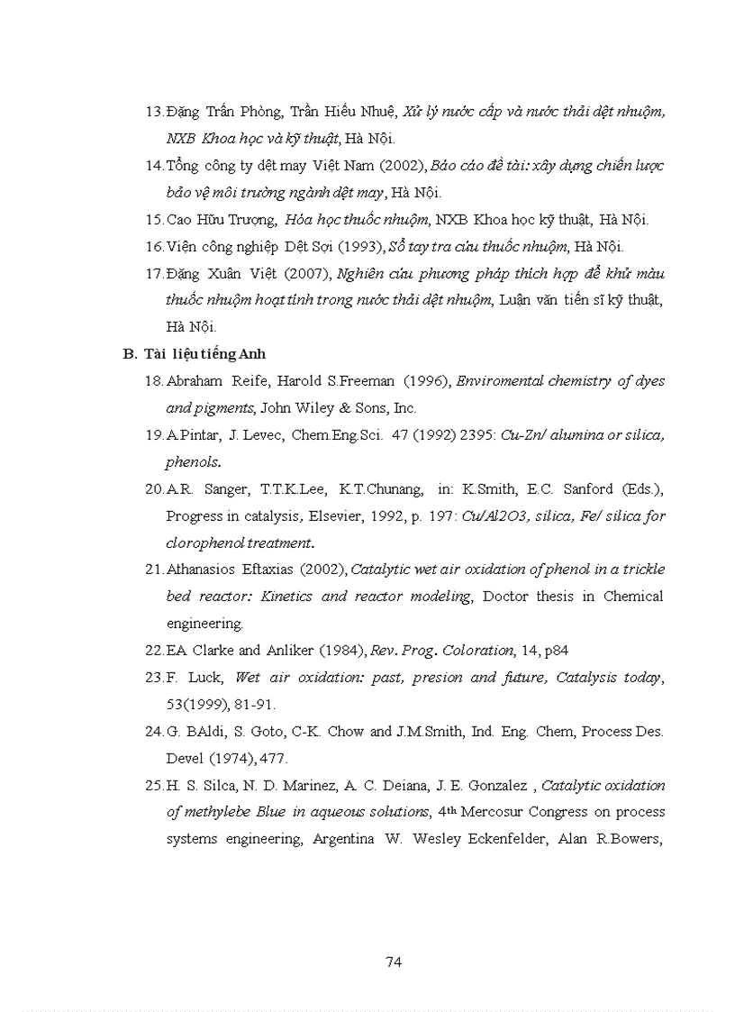 image for page Nghiên cứu nhằm tìm ra loại xúc tác phù hợp cho quá trình oxi hóa pha lỏng để xử lý chất hữu cơ khó phân hủy sinh học