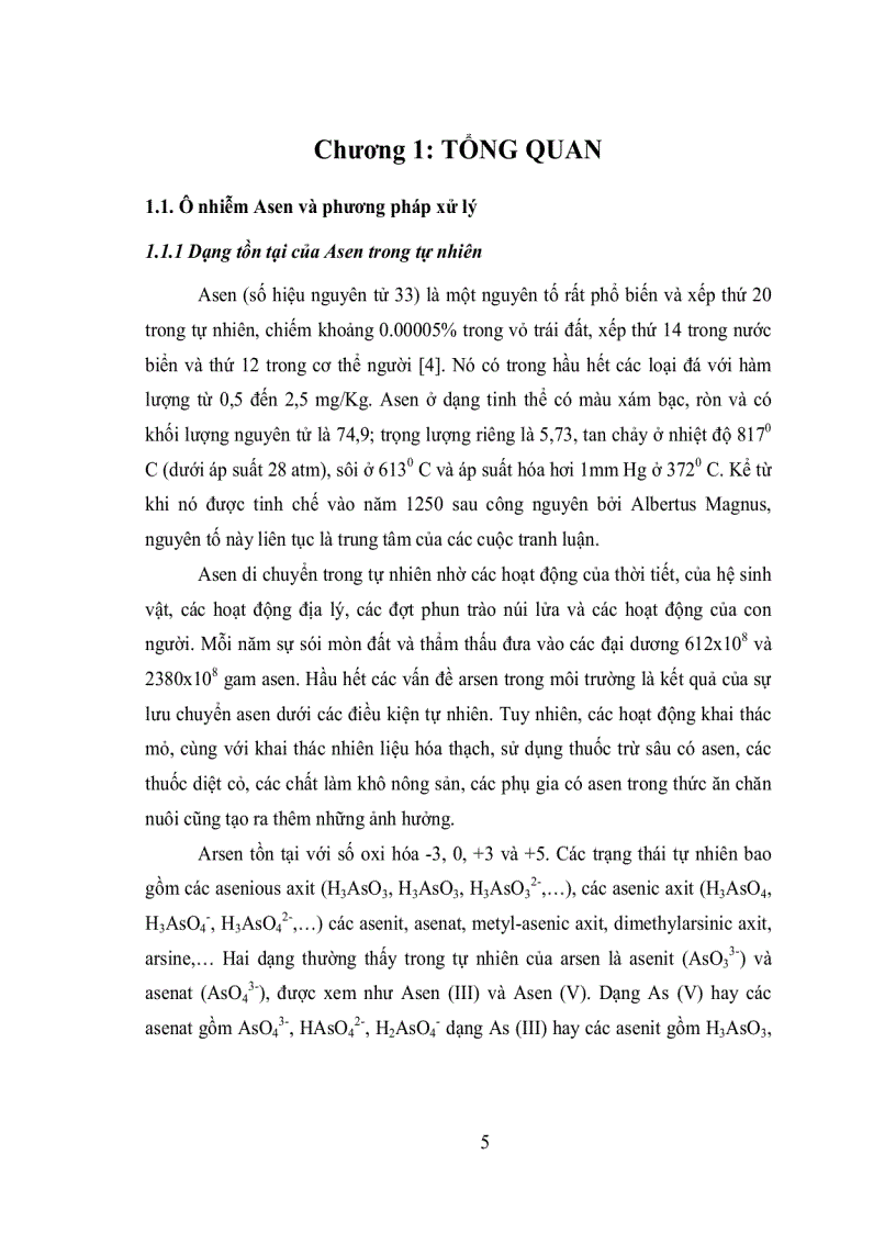 image for page Nghiên cứu xử lý các hợp chất asen và photphat trong nguồn nước ô nhiễm với than hoạt tính cố định Zr IV