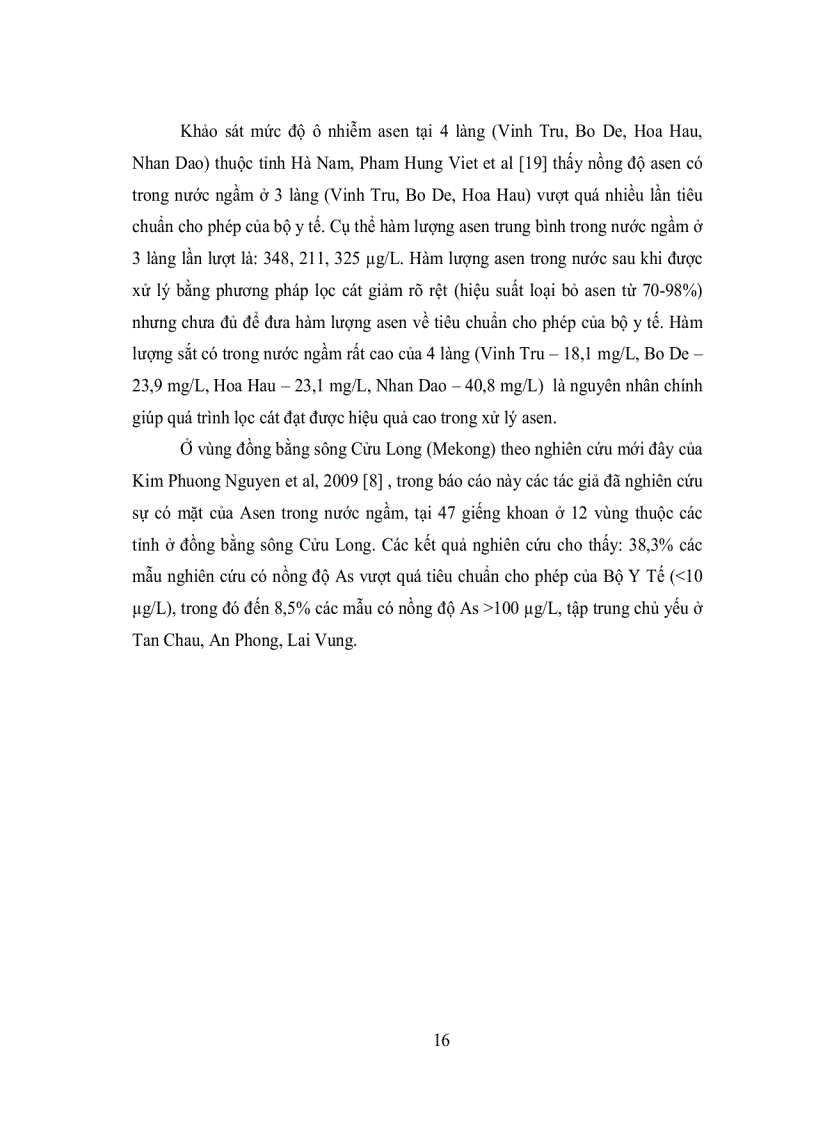 image for page Nghiên cứu xử lý các hợp chất asen và photphat trong nguồn nước ô nhiễm với than hoạt tính cố định Zr IV