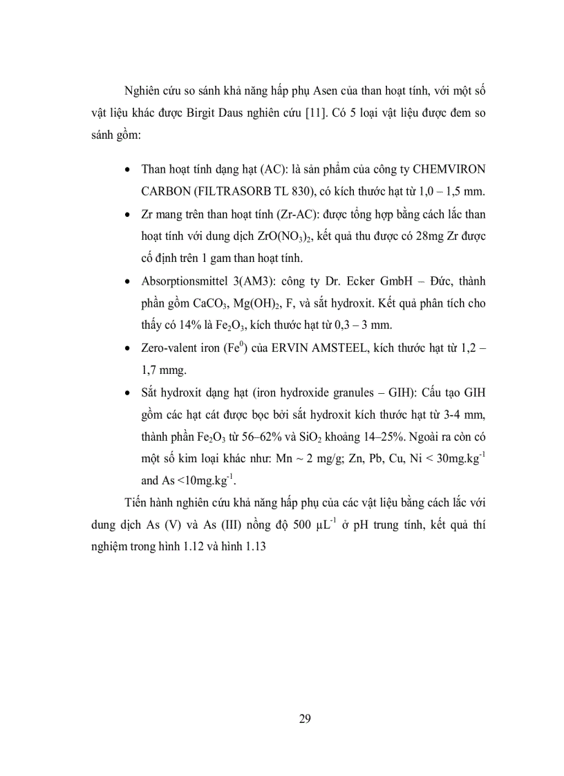 image for page Nghiên cứu xử lý các hợp chất asen và photphat trong nguồn nước ô nhiễm với than hoạt tính cố định Zr IV