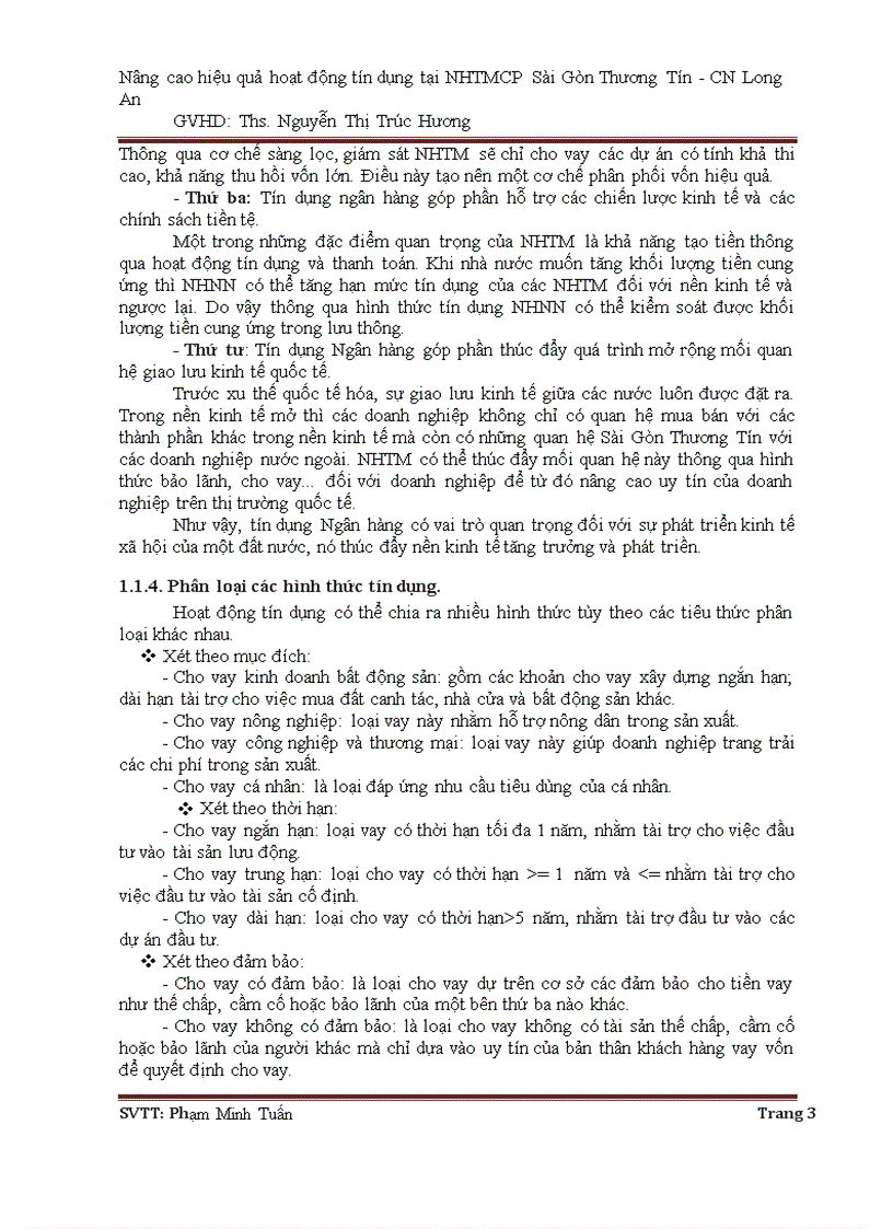 image for page Nâng cao hiệu quả hoạt động tín dụng tại ngân hàng thương mại cổ phần Sài Gòn Thương Tín CN Long An