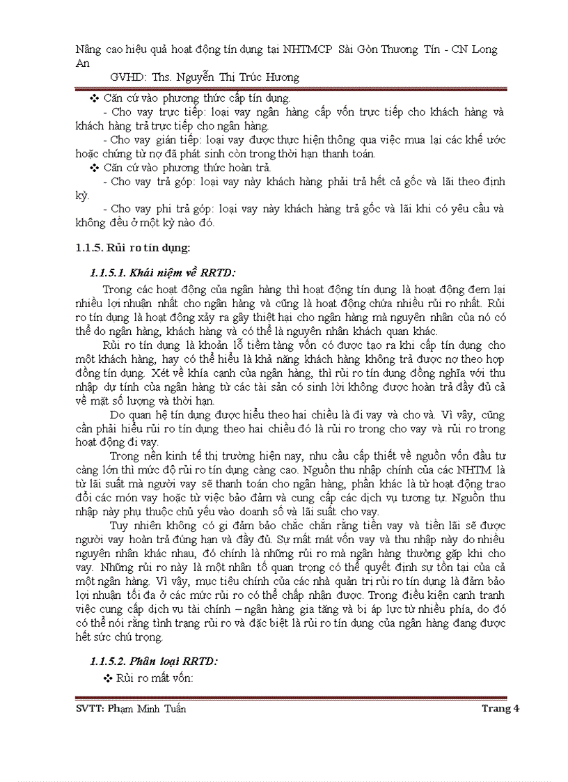 image for page Nâng cao hiệu quả hoạt động tín dụng tại ngân hàng thương mại cổ phần Sài Gòn Thương Tín CN Long An