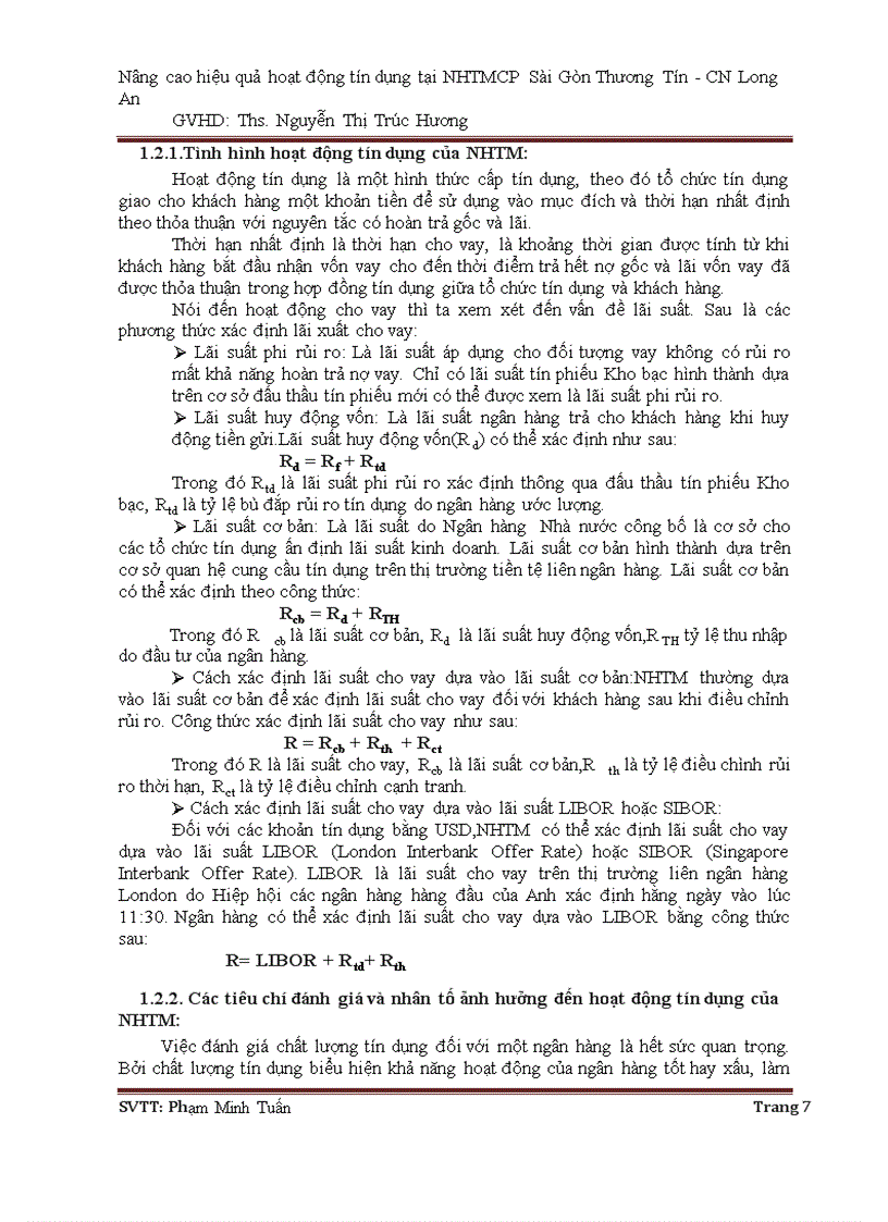 image for page Nâng cao hiệu quả hoạt động tín dụng tại ngân hàng thương mại cổ phần Sài Gòn Thương Tín CN Long An