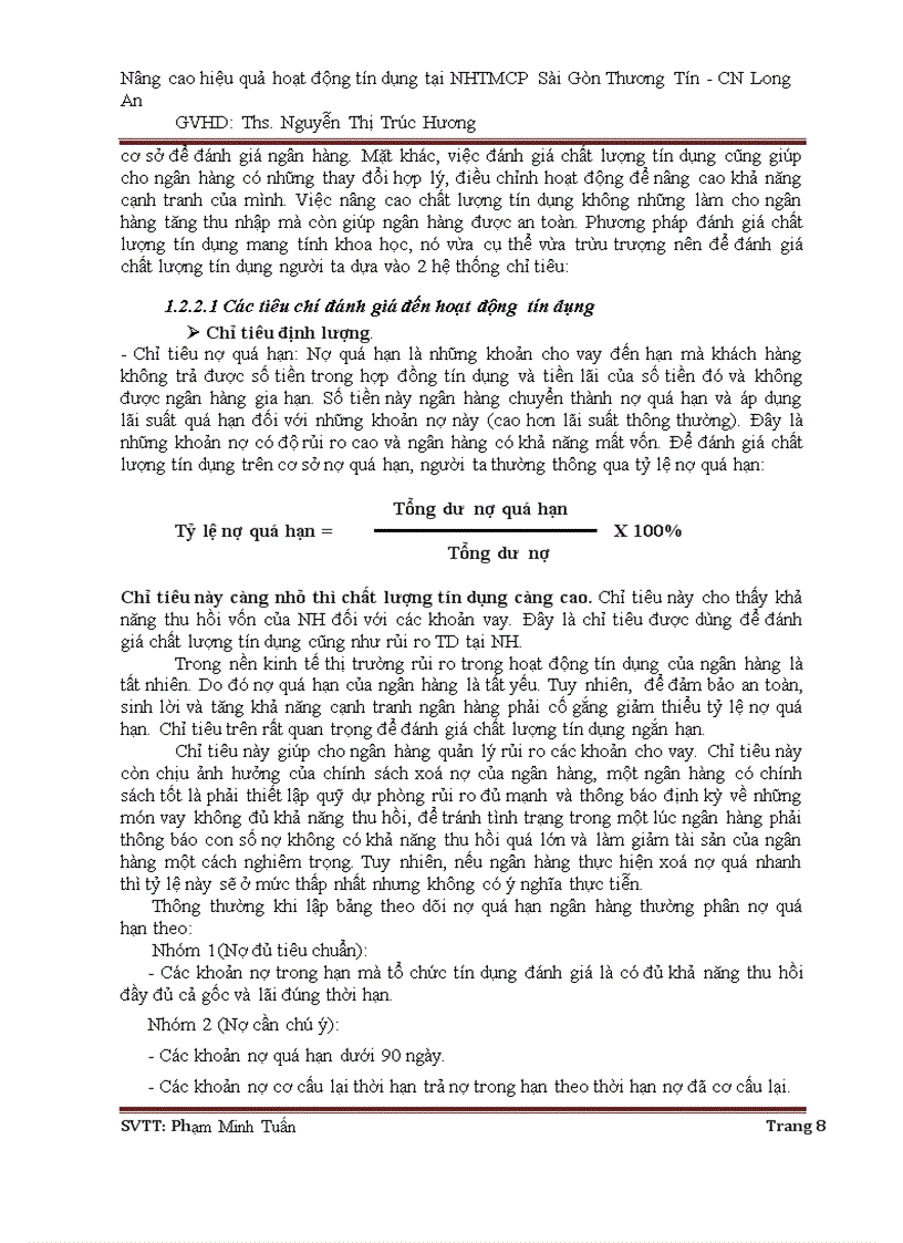 image for page Nâng cao hiệu quả hoạt động tín dụng tại ngân hàng thương mại cổ phần Sài Gòn Thương Tín CN Long An