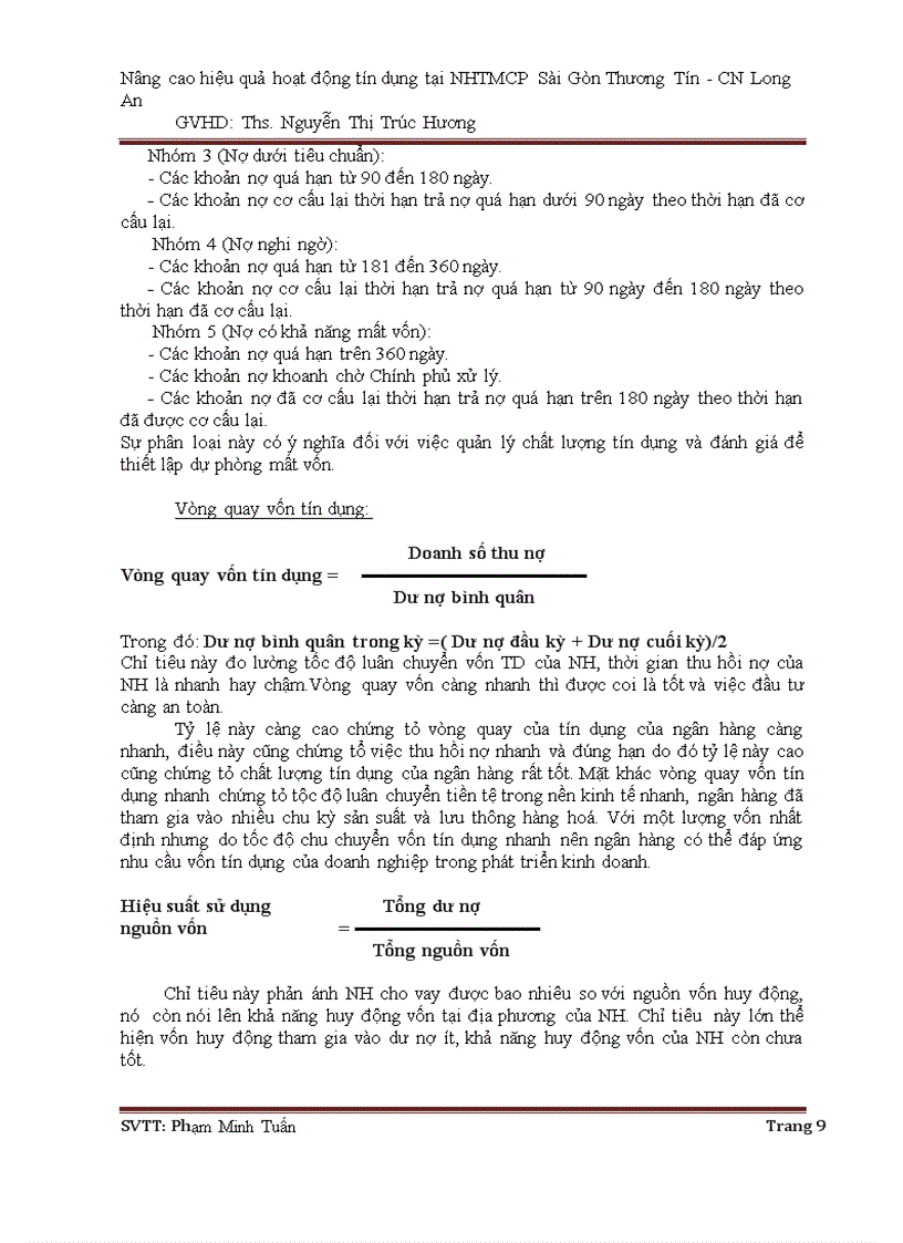 image for page Nâng cao hiệu quả hoạt động tín dụng tại ngân hàng thương mại cổ phần Sài Gòn Thương Tín CN Long An