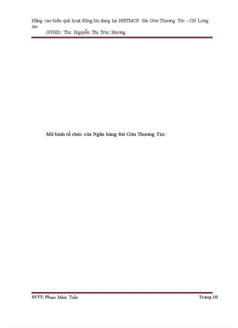 image for page Nâng cao hiệu quả hoạt động tín dụng tại ngân hàng thương mại cổ phần Sài Gòn Thương Tín CN Long An