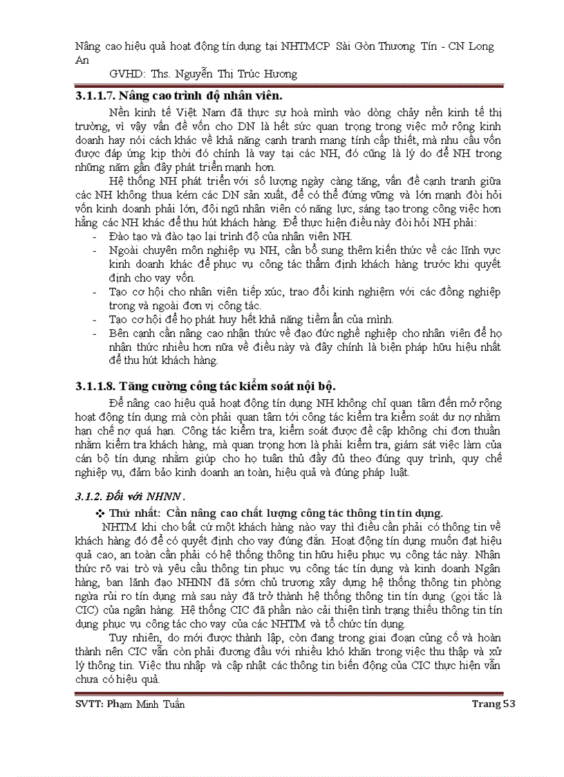 image for page Nâng cao hiệu quả hoạt động tín dụng tại ngân hàng thương mại cổ phần Sài Gòn Thương Tín CN Long An