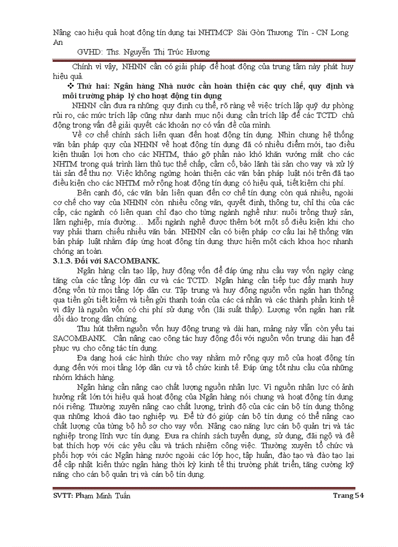 image for page Nâng cao hiệu quả hoạt động tín dụng tại ngân hàng thương mại cổ phần Sài Gòn Thương Tín CN Long An