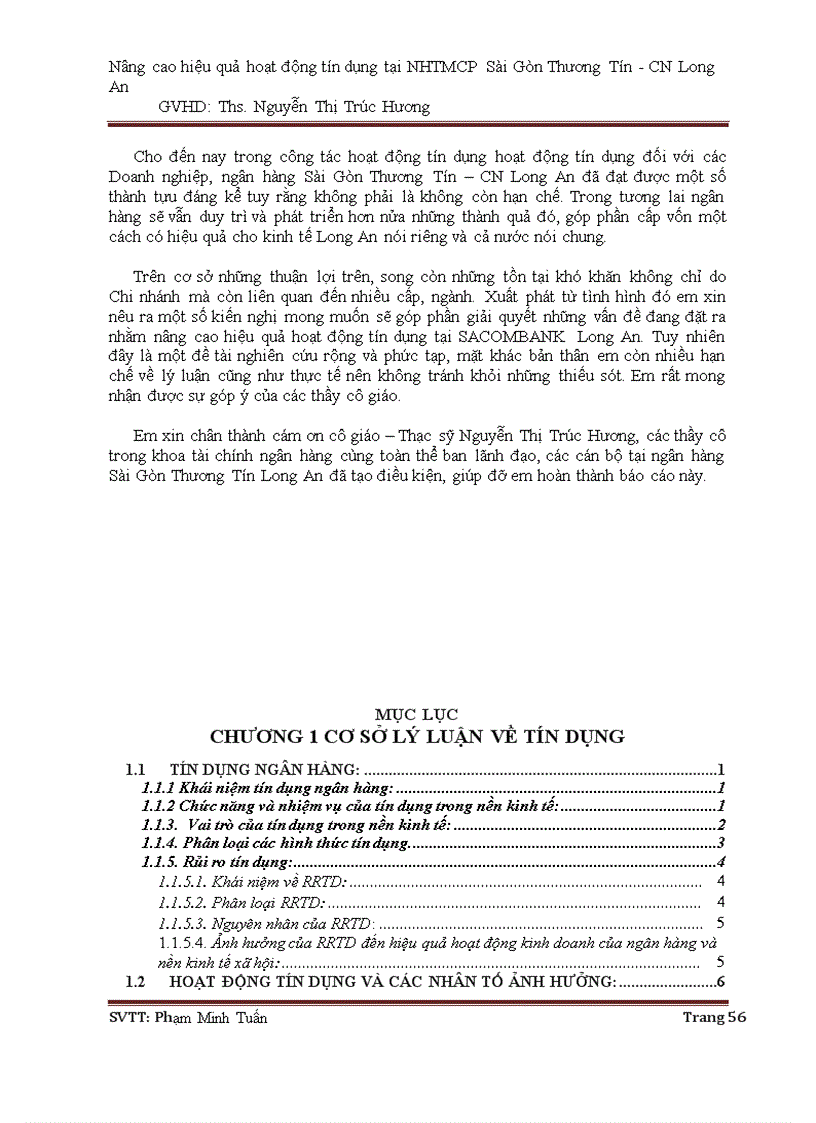 image for page Nâng cao hiệu quả hoạt động tín dụng tại ngân hàng thương mại cổ phần Sài Gòn Thương Tín CN Long An