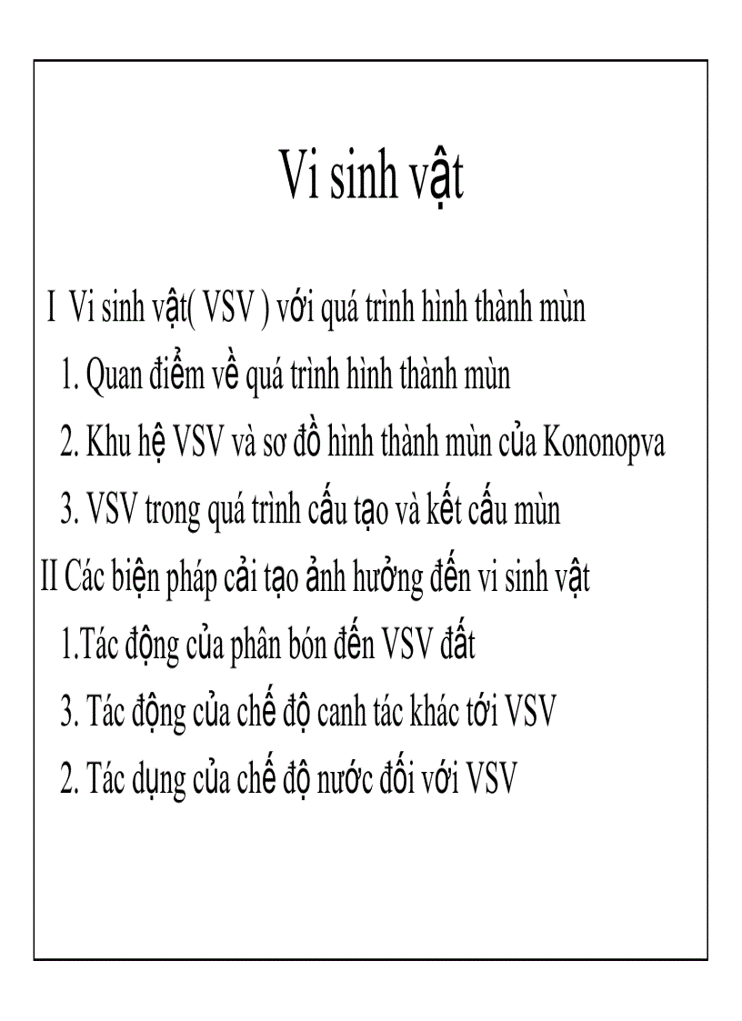 image for page Quá trình hình thành mùn của vsv trong đất