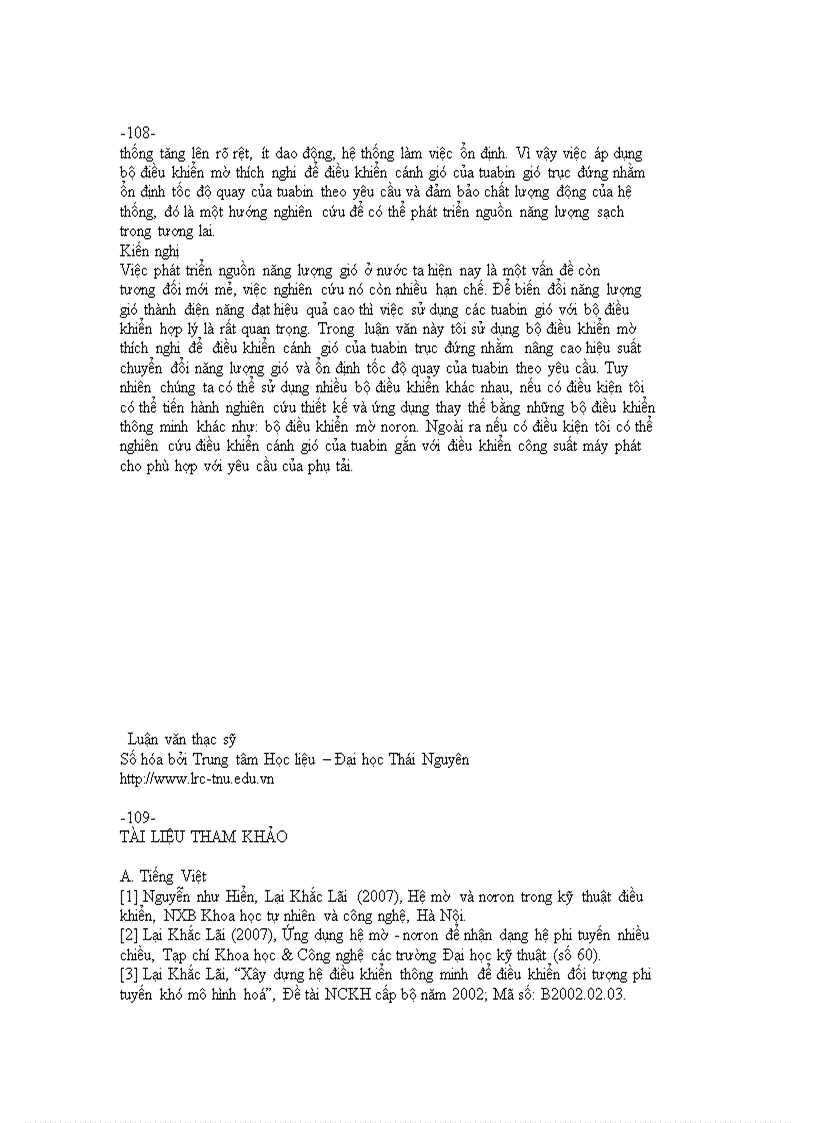 image for page Nghiên cứu ứng dụng điều khiển mờ thích nghi để điều khiển cánh gió tuabin trục đứng